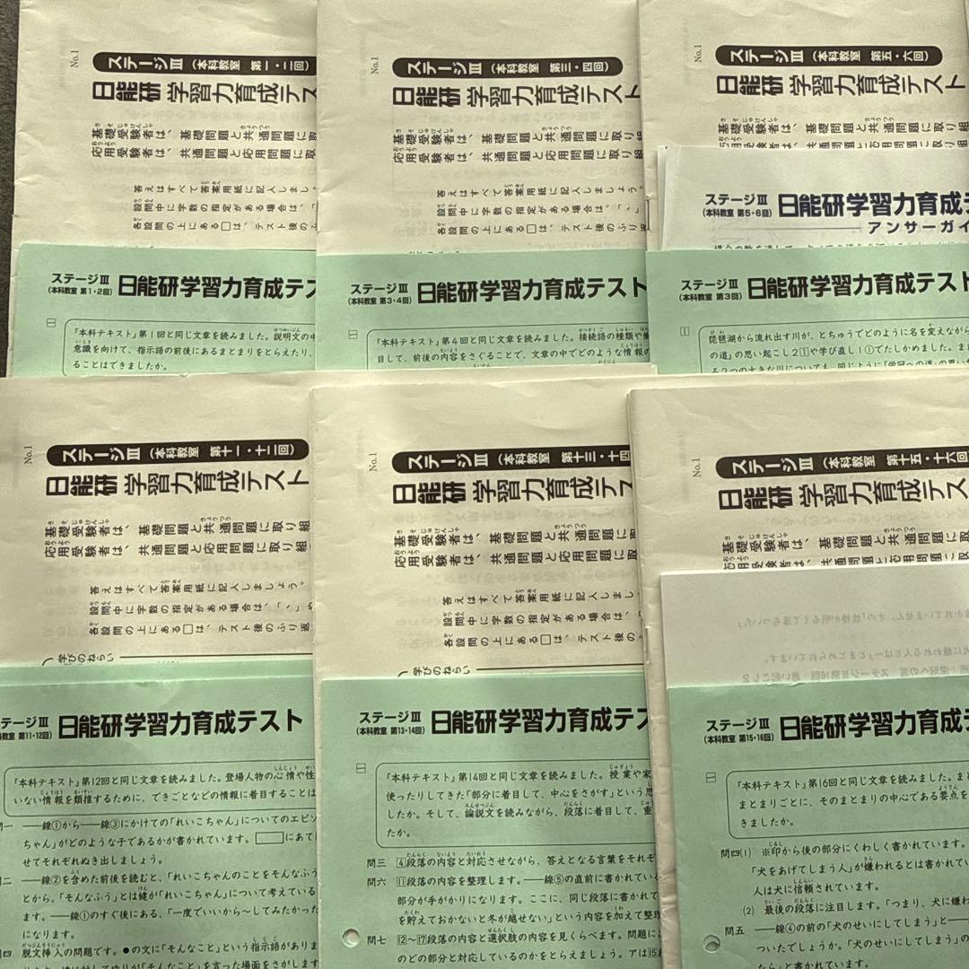 日能研 4年生 学力育成テスト 後期セット