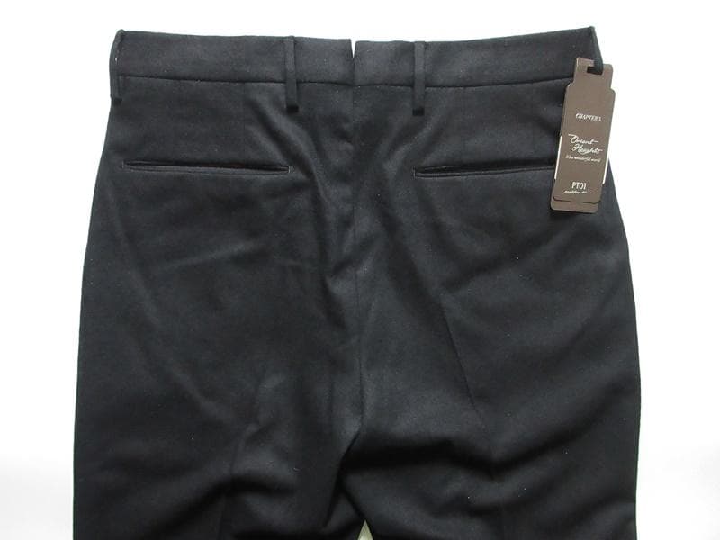 新品 PT01 ウール フランネル ストレッチ パンツ スラックス ブラック