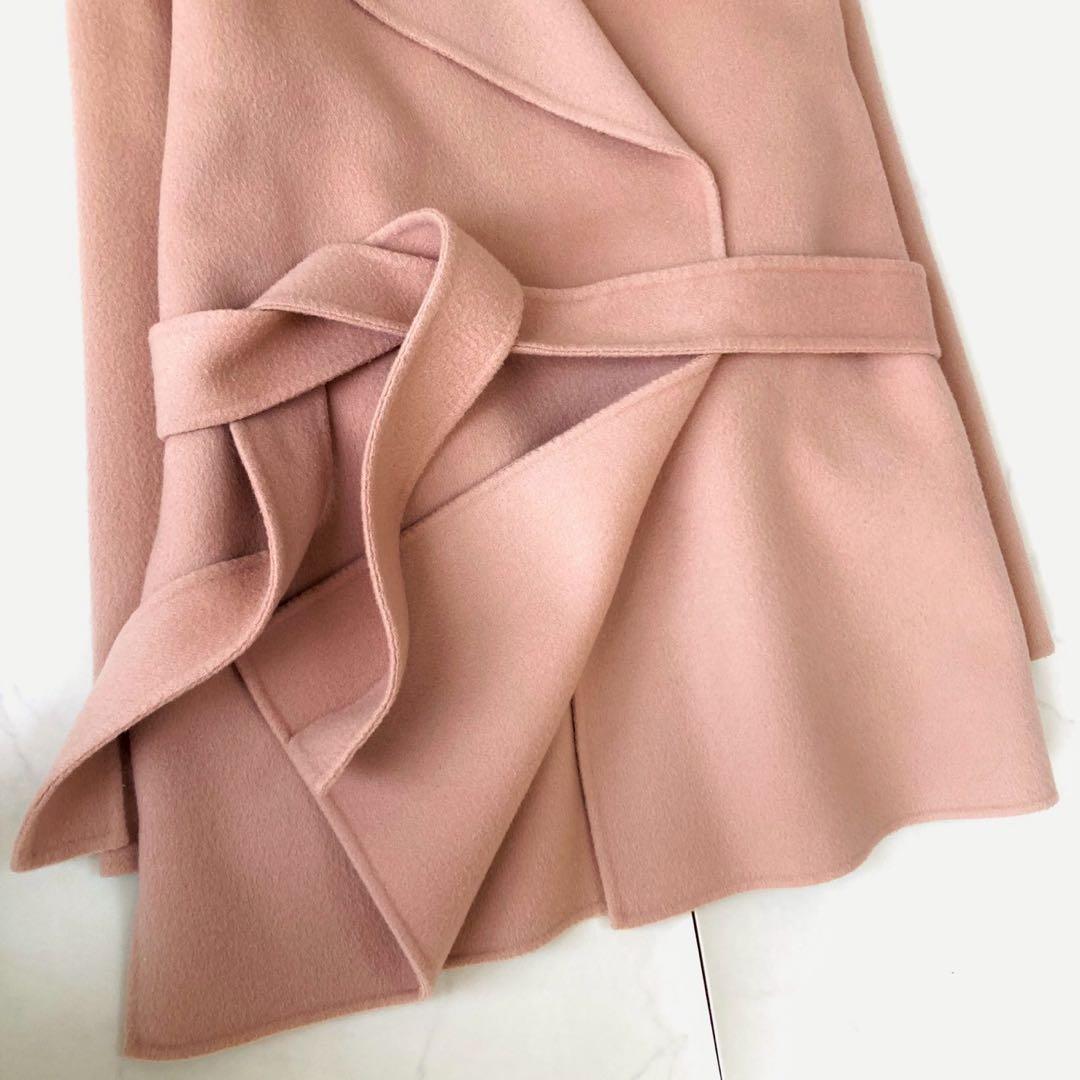 美品✨️セオリー　ダブルフェイス　リバーコート　ガウンコート　ベルテッド　ピンクS