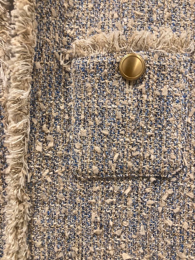 ユナイテッドアローズ グリーンレーベル ツイード ノーカラー ジャケット