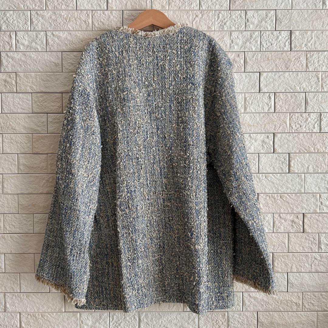 ユナイテッドアローズ グリーンレーベル ツイード ノーカラー ジャケット