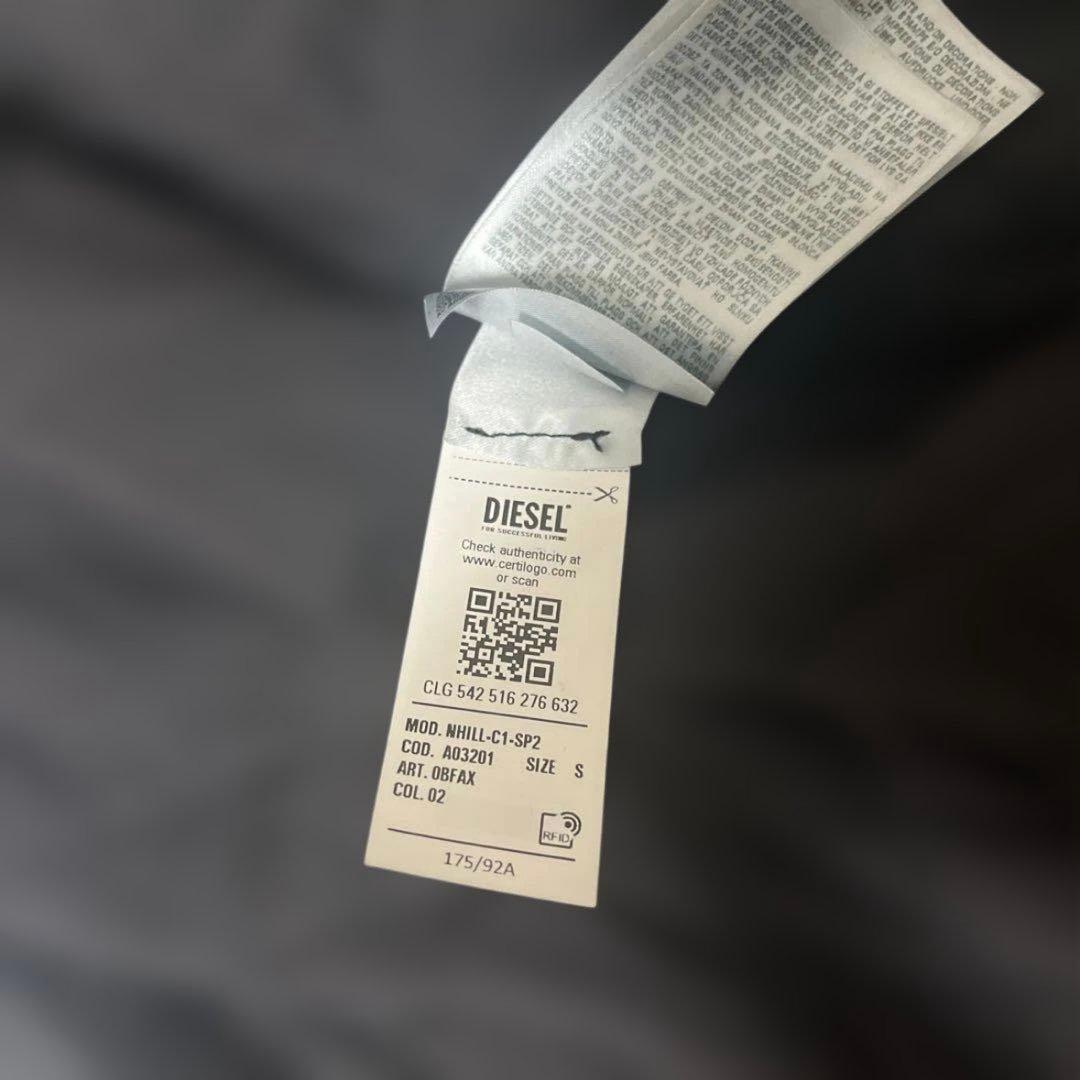 新品　DIESEL コーティング　ブラック ジャケット　内側キルティング