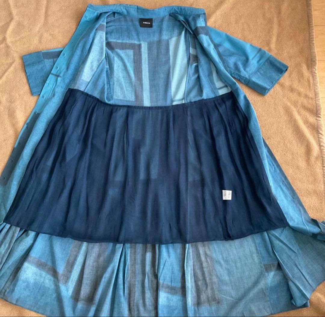 akris 青グラデーションワンピース D38