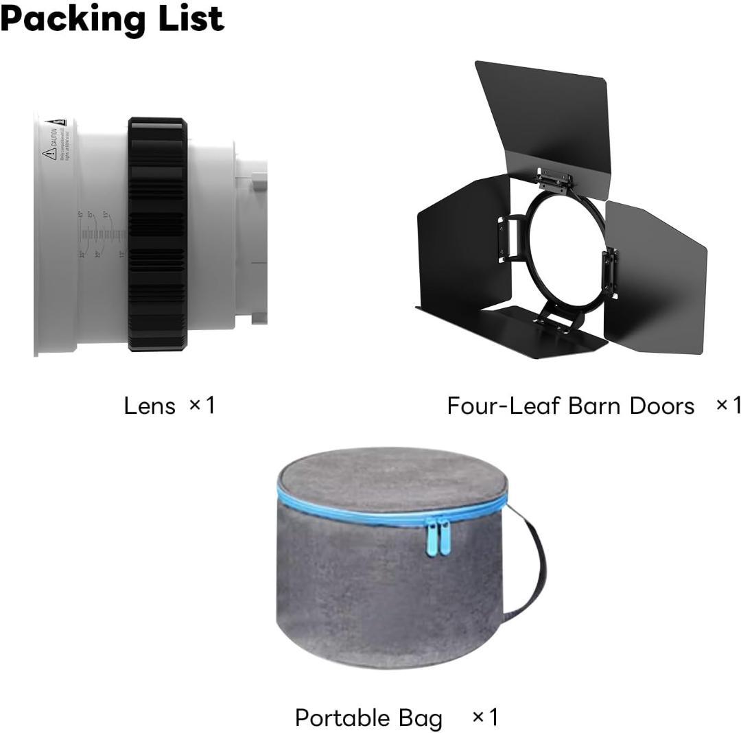 【新品】Bowensマウント フレネルレンズ 集光アダプタ バーンドア付き