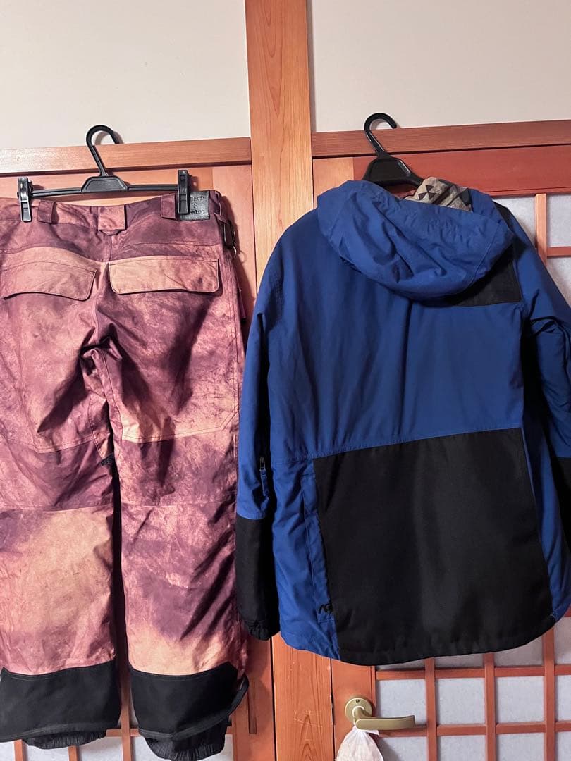 analog 上下セット M 青/茶色 スノーボードウェア