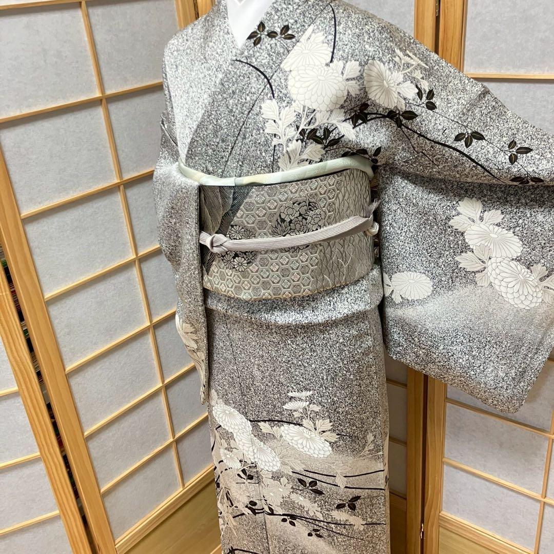 Sayaka様［5834］訪問着 美品 枝花 たたき染 金彩 正絹 着物 袷