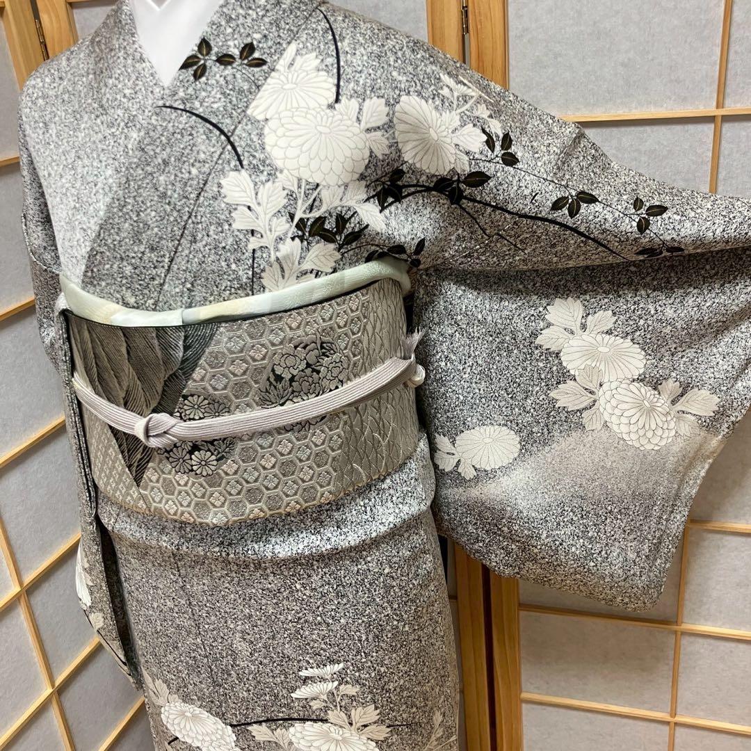 Sayaka様［5834］訪問着 美品 枝花 たたき染 金彩 正絹 着物 袷