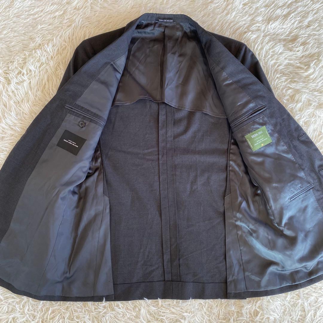 極美品✨グリーンレーベル×レダ　トロ無地 スーツセットアップ 2B RV　48