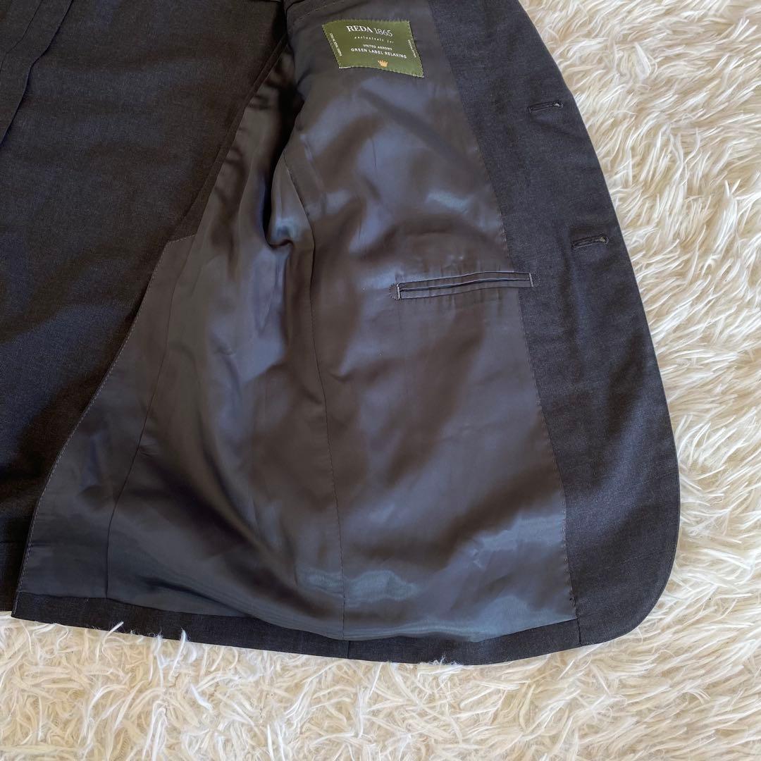 極美品✨グリーンレーベル×レダ　トロ無地 スーツセットアップ 2B RV　48