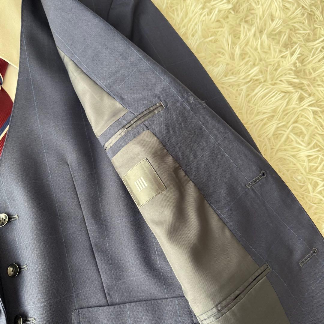 3ピース⭐︎SUIT SELECT セットアップスーツ ウィンドウペン ネイビーS