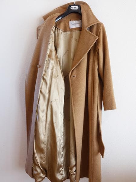 MaxMara■マックスマーラマニュエラアイコンコート36キャメル白タグマヌエラ