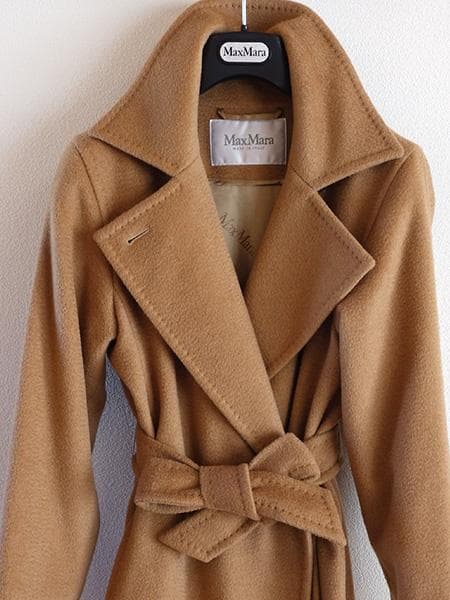 MaxMara■マックスマーラマニュエラアイコンコート36キャメル白タグマヌエラ