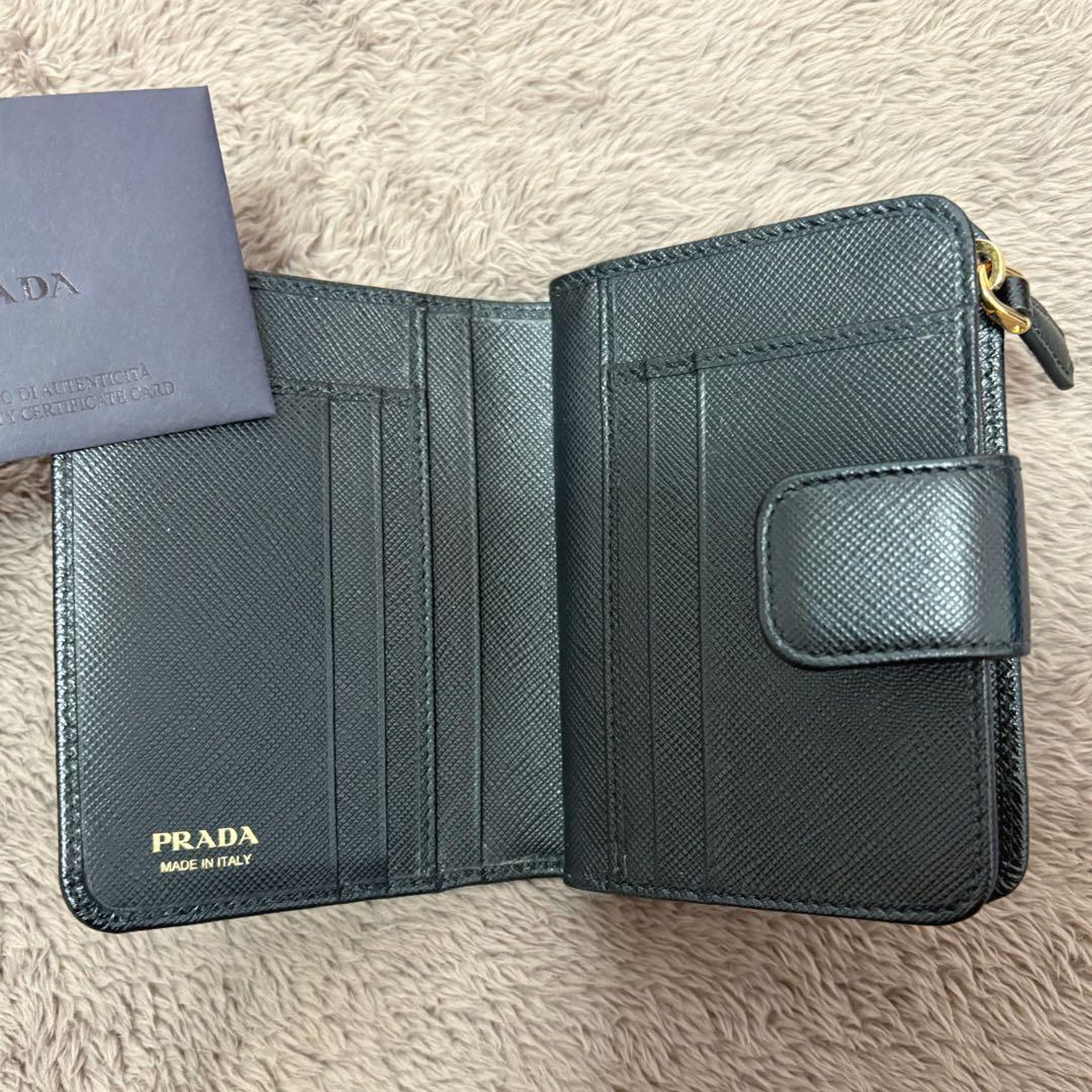 ココ⚫︎PRADA ミニ財布 サフィアーノレザー L字ファスナー