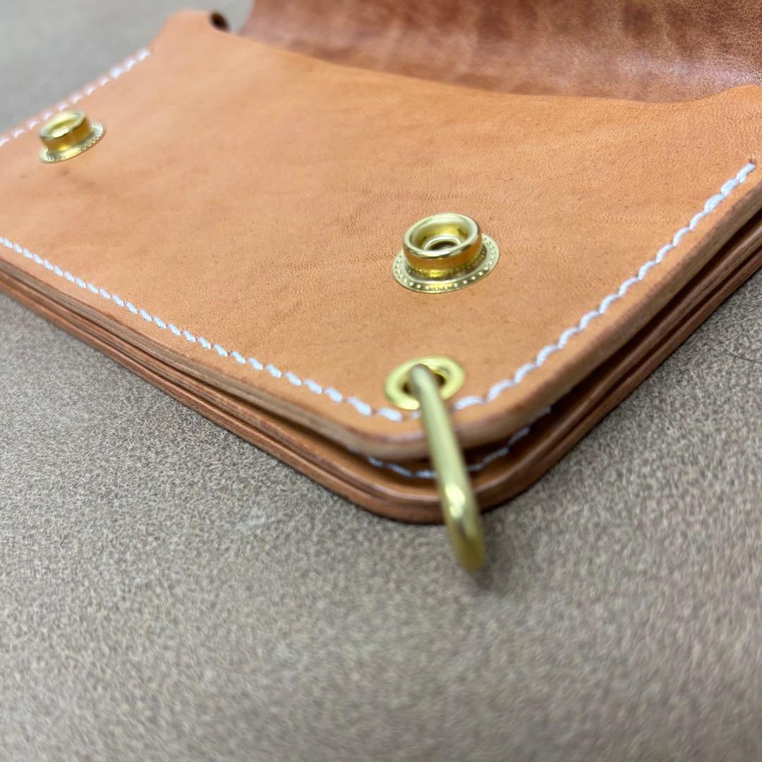 ホースバット　トラッカーウォレット　ミドル　ナチュラル　3層　GUIDI