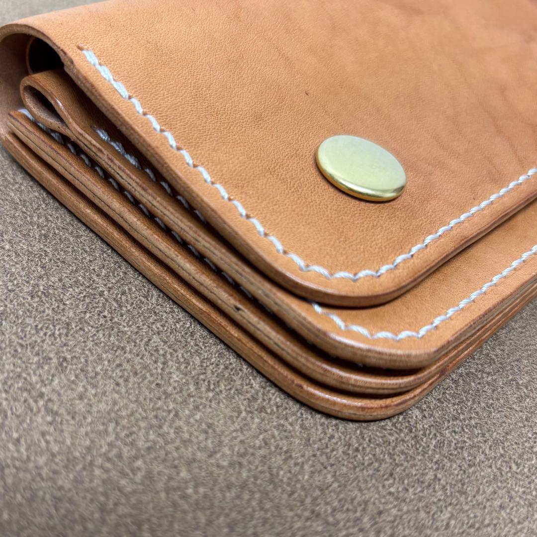 ホースバット　トラッカーウォレット　ミドル　ナチュラル　3層　GUIDI