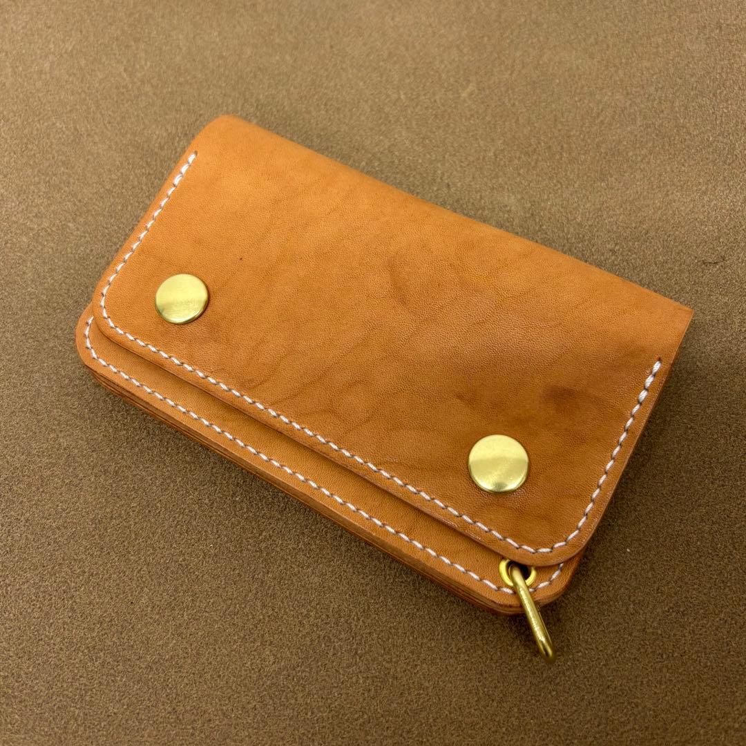 ホースバット　トラッカーウォレット　ミドル　ナチュラル　3層　GUIDI