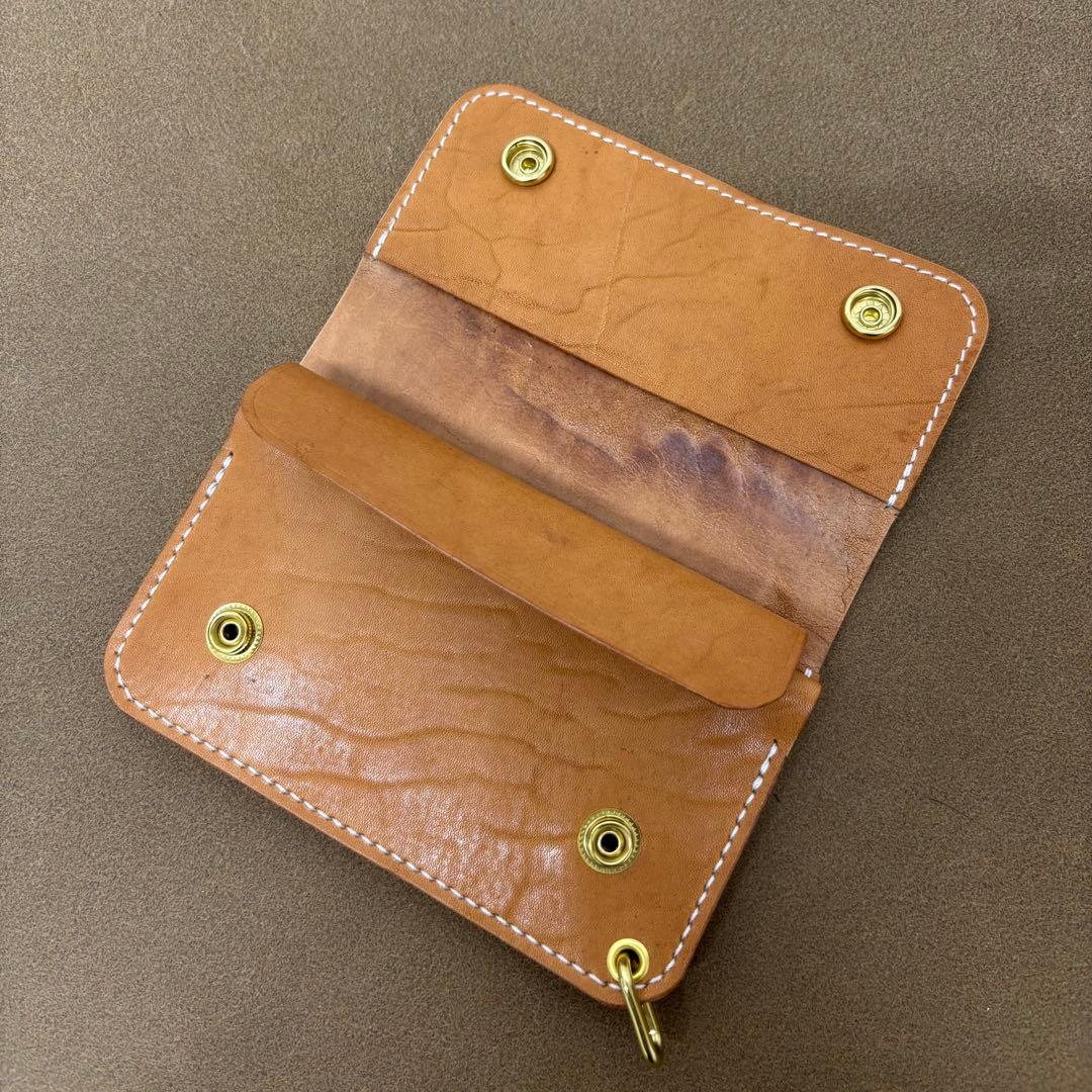 ホースバット　トラッカーウォレット　ミドル　ナチュラル　3層　GUIDI