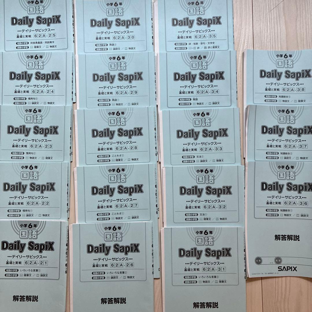 2025年受験組 サピックス6年 国語教材セット