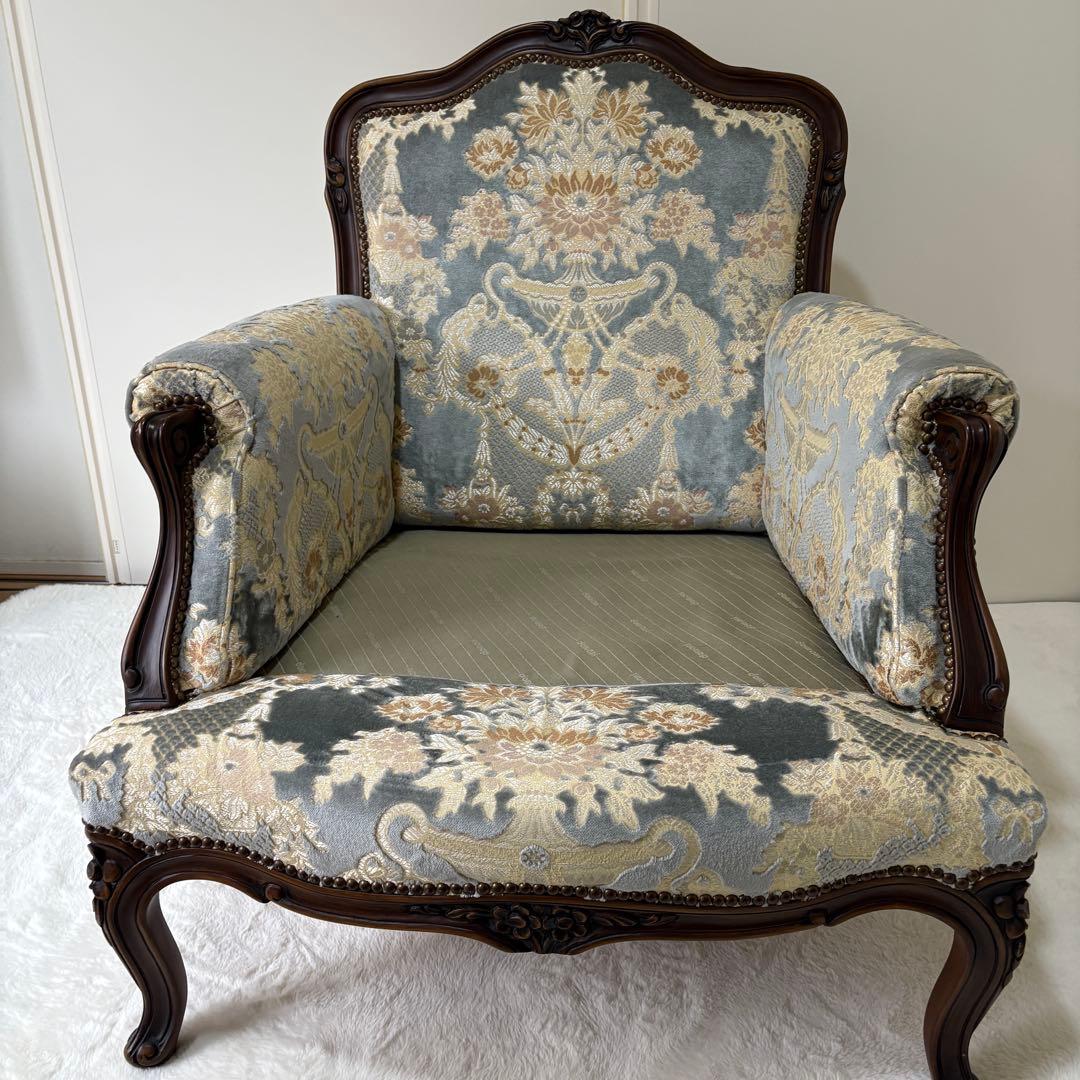 【高級家具】カリモク domani（ドマーニ） シングルソファ／Louis XV