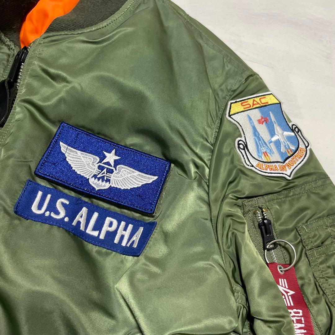 レア　ALPHA MA-1 SAC エアークルーパッチ　肉厚