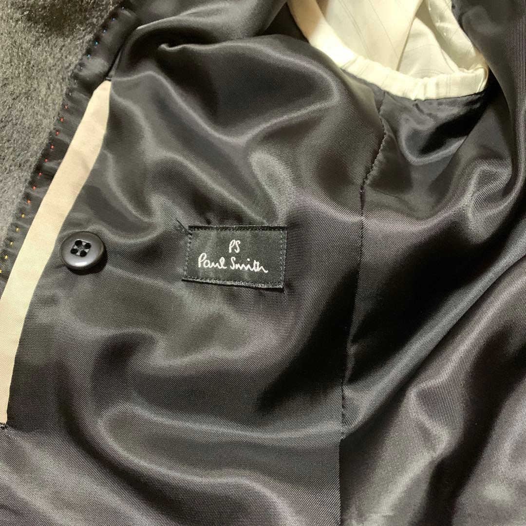 ウール100% グレー チェスターコート Lサイズ