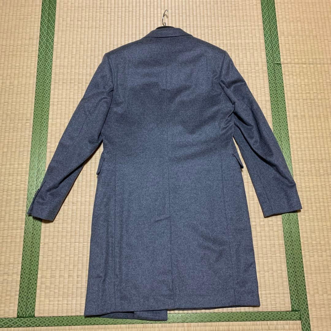 ウール100% グレー チェスターコート Lサイズ