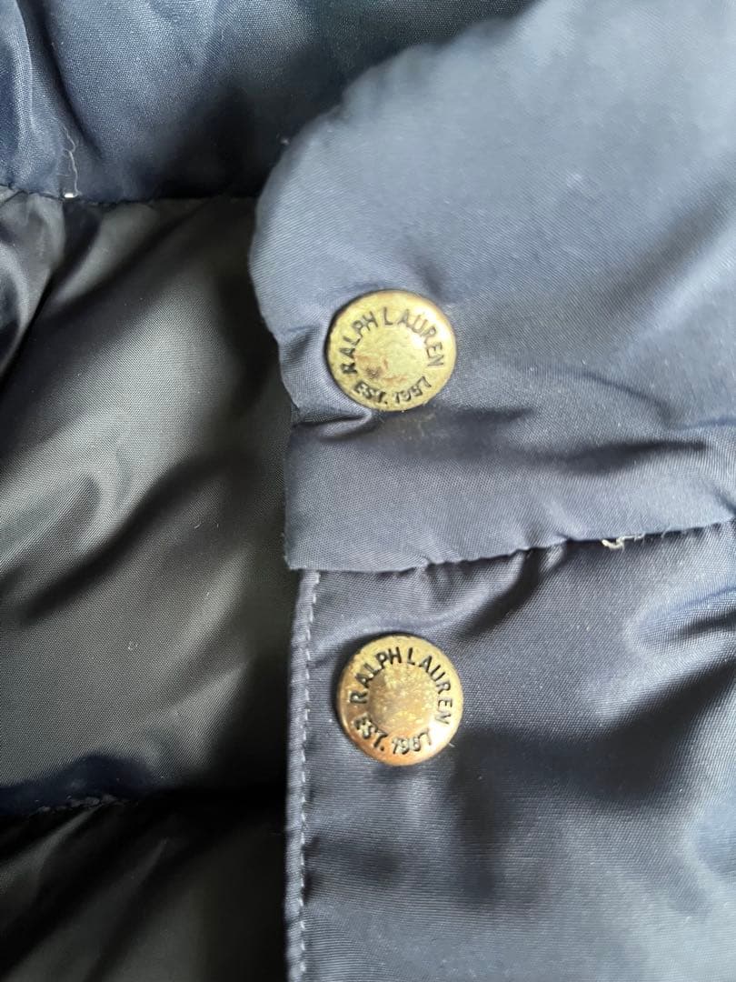 ネイビー ラルフローレンフード付きダウンベスト