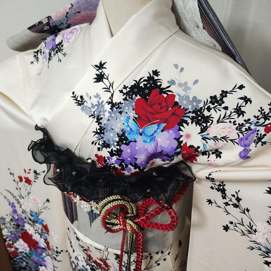 成人式正絹振袖フルセット マルチカラー落款 豪華　上品