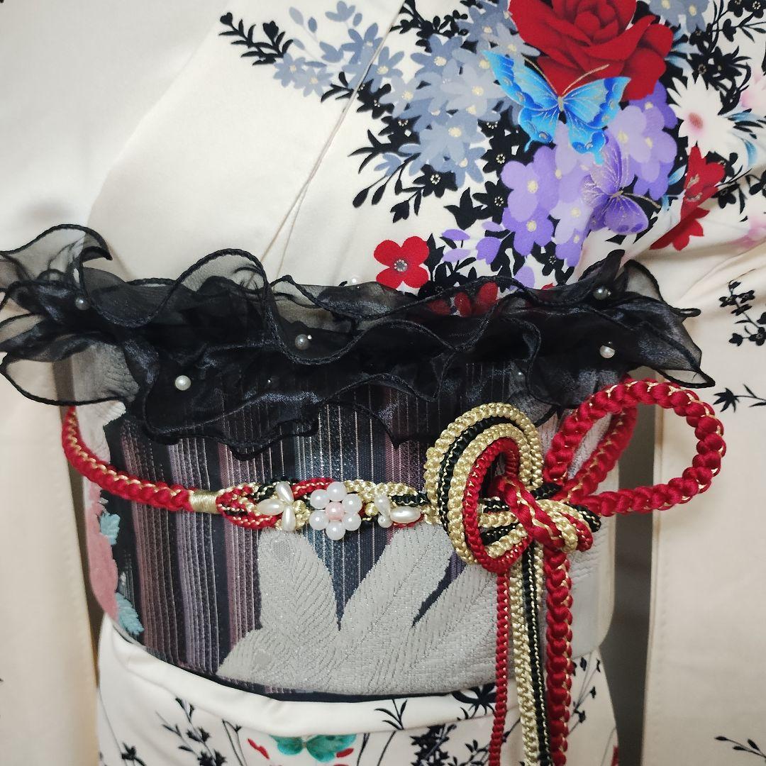 成人式正絹振袖フルセット マルチカラー落款 豪華　上品