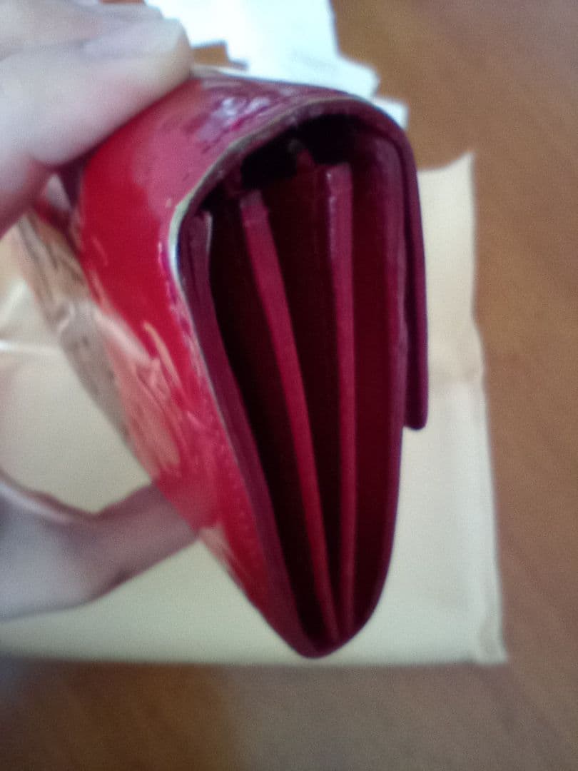 箱付 ルイヴィトン LOUIS VUITTON 長財布 モノグラム ヴェルニ 赤