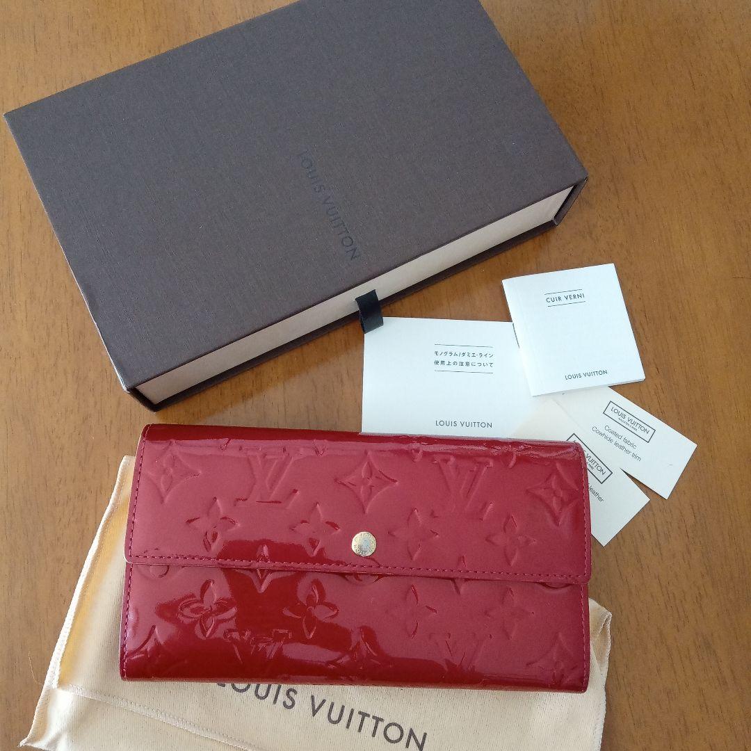 箱付 ルイヴィトン LOUIS VUITTON 長財布 モノグラム ヴェルニ 赤