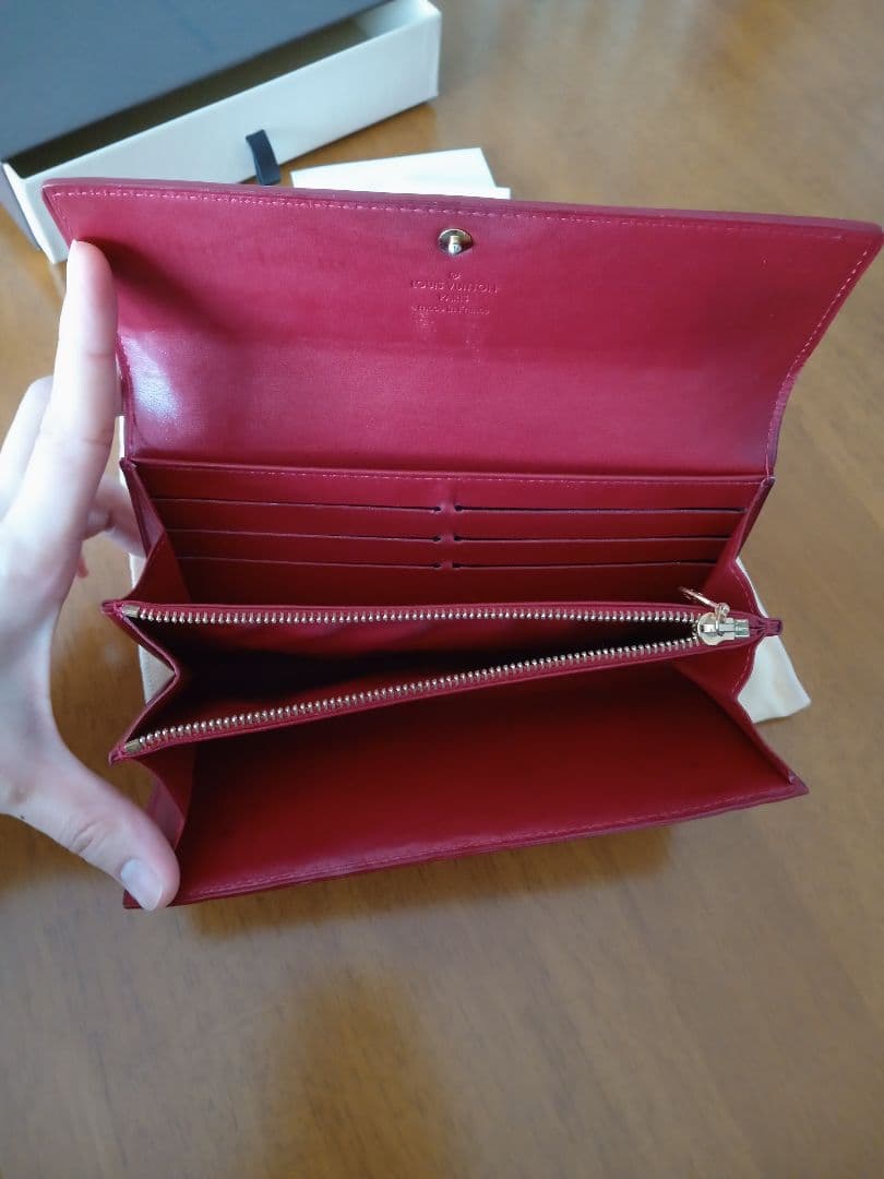 箱付 ルイヴィトン LOUIS VUITTON 長財布 モノグラム ヴェルニ 赤