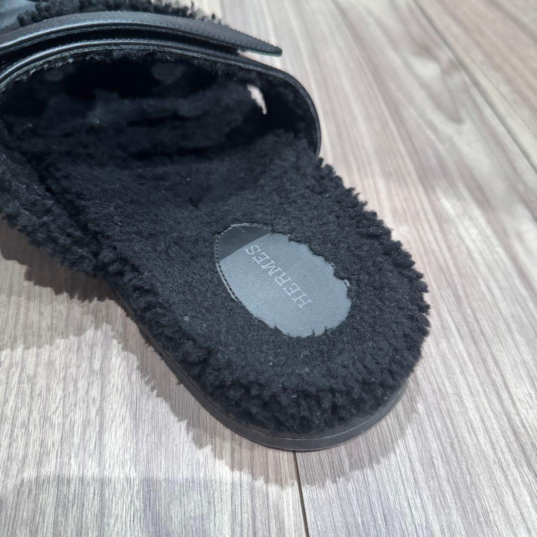 k*☆様 Mens エルメス シプレHermès Black ムートン サイズ4