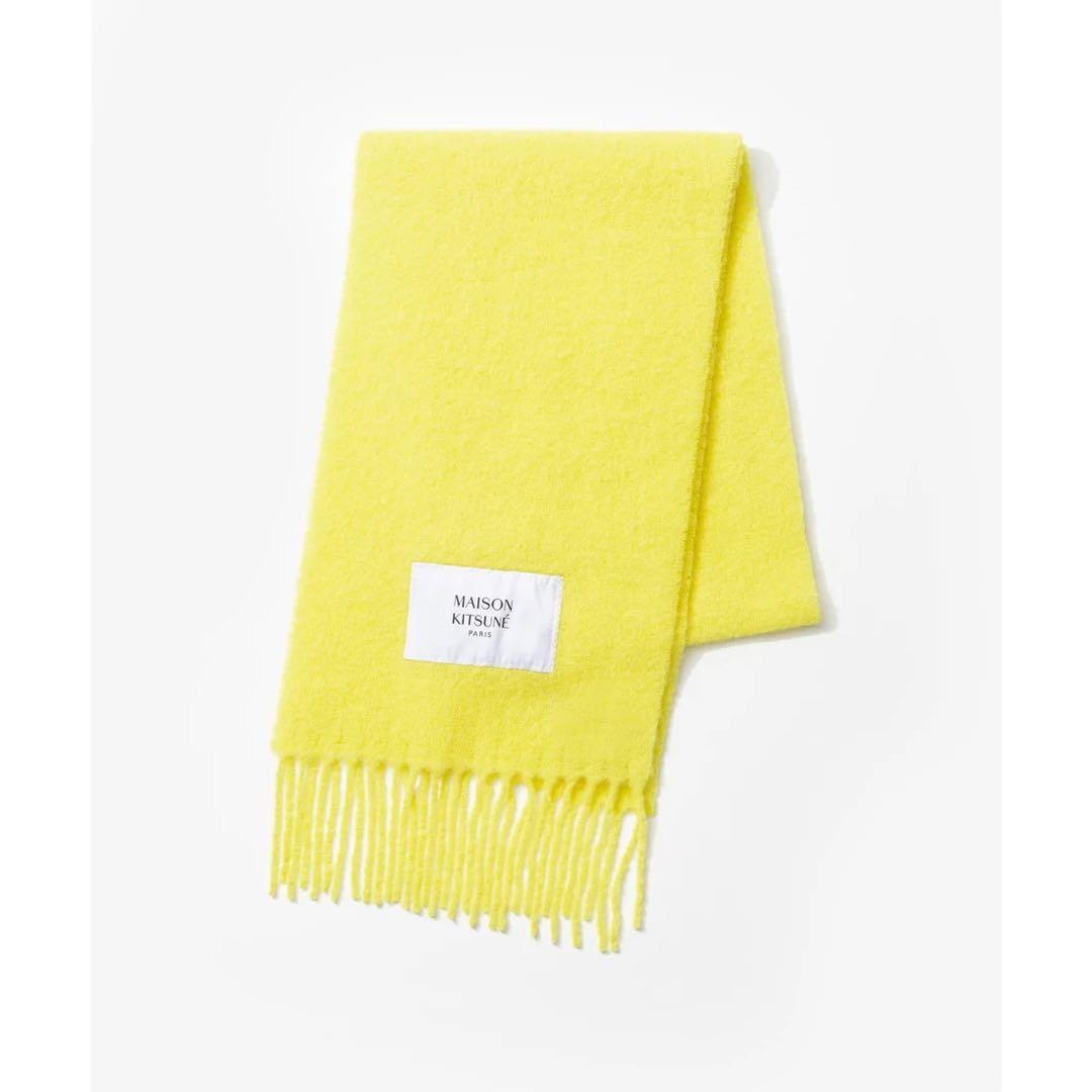 MAISON KITSUNÉ イエローフリンジマフラー