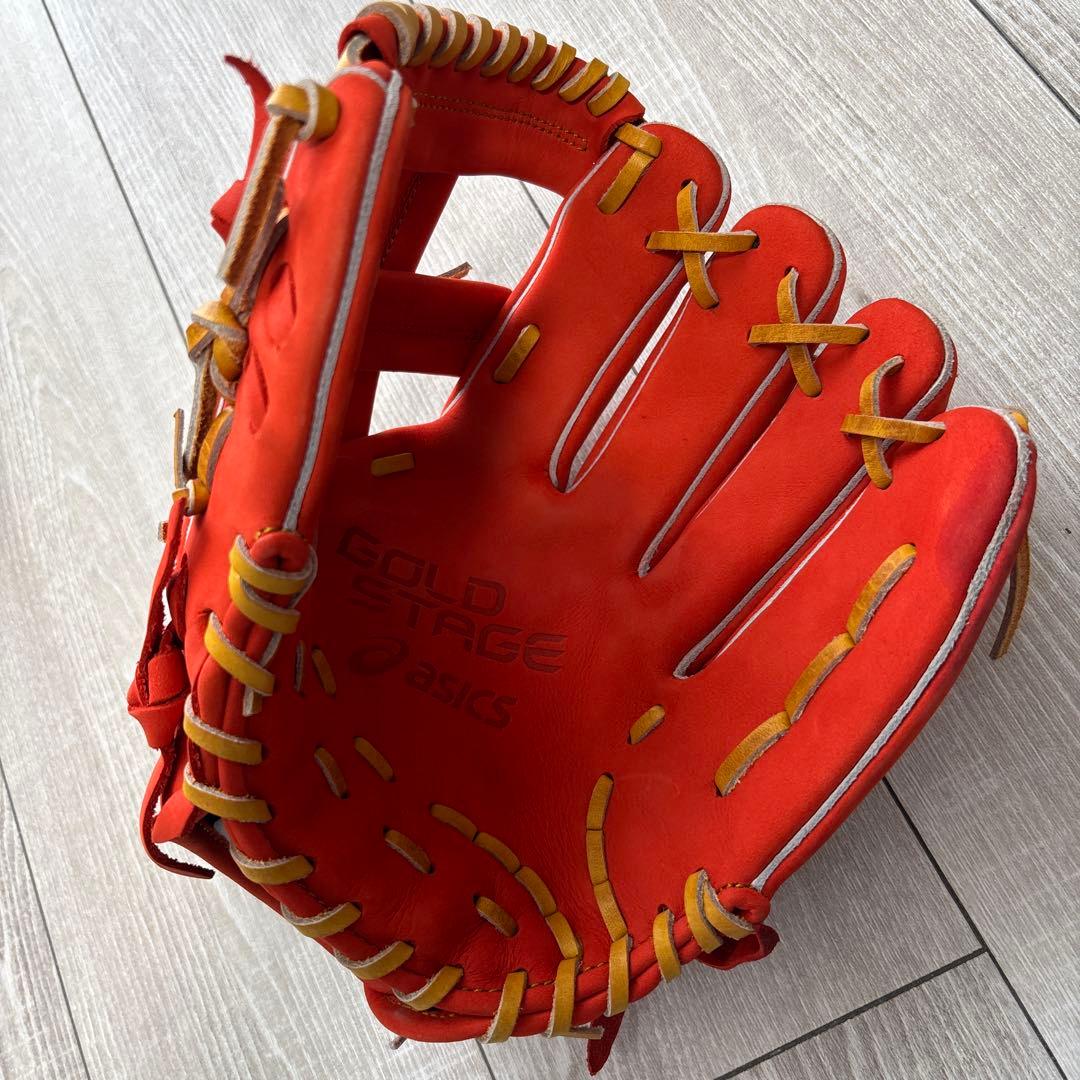 ASICS ゴールドステージ 軟式グローブ オレンジ