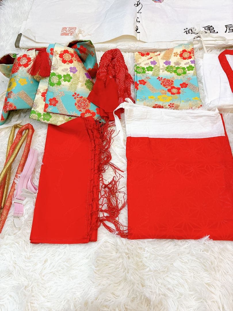 七五三用 (7歳)花柄 着物フルセット(未使用品)