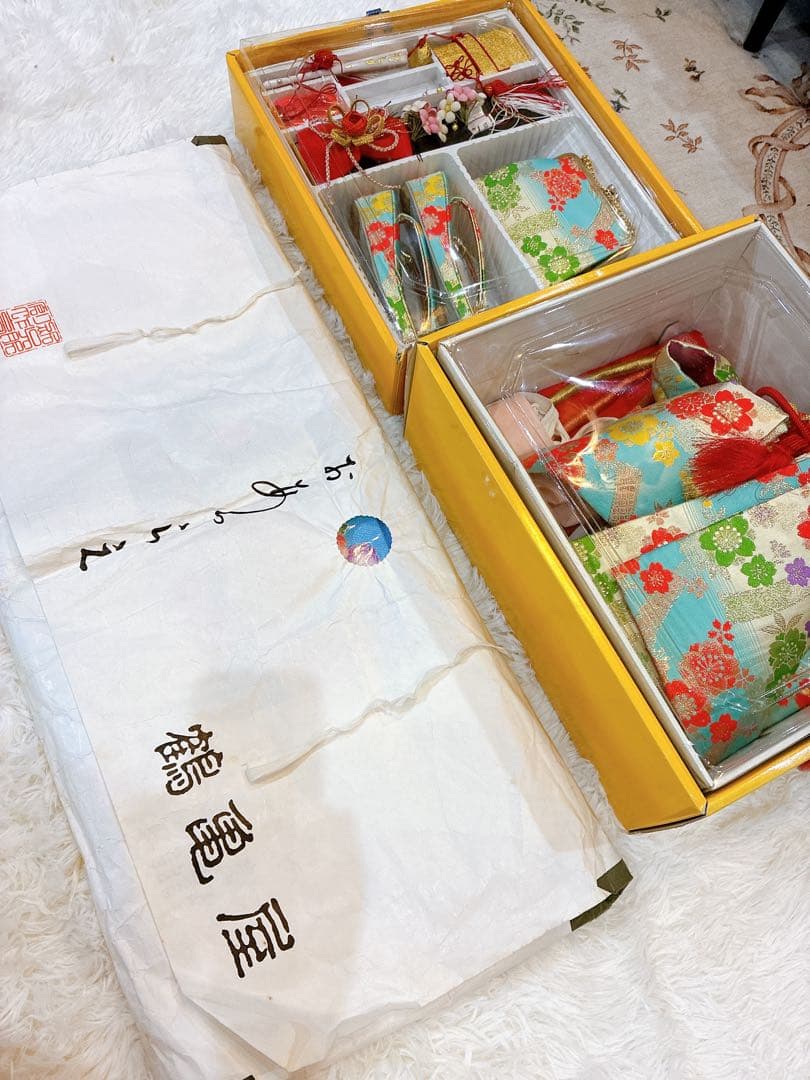 七五三用 (7歳)花柄 着物フルセット(未使用品)