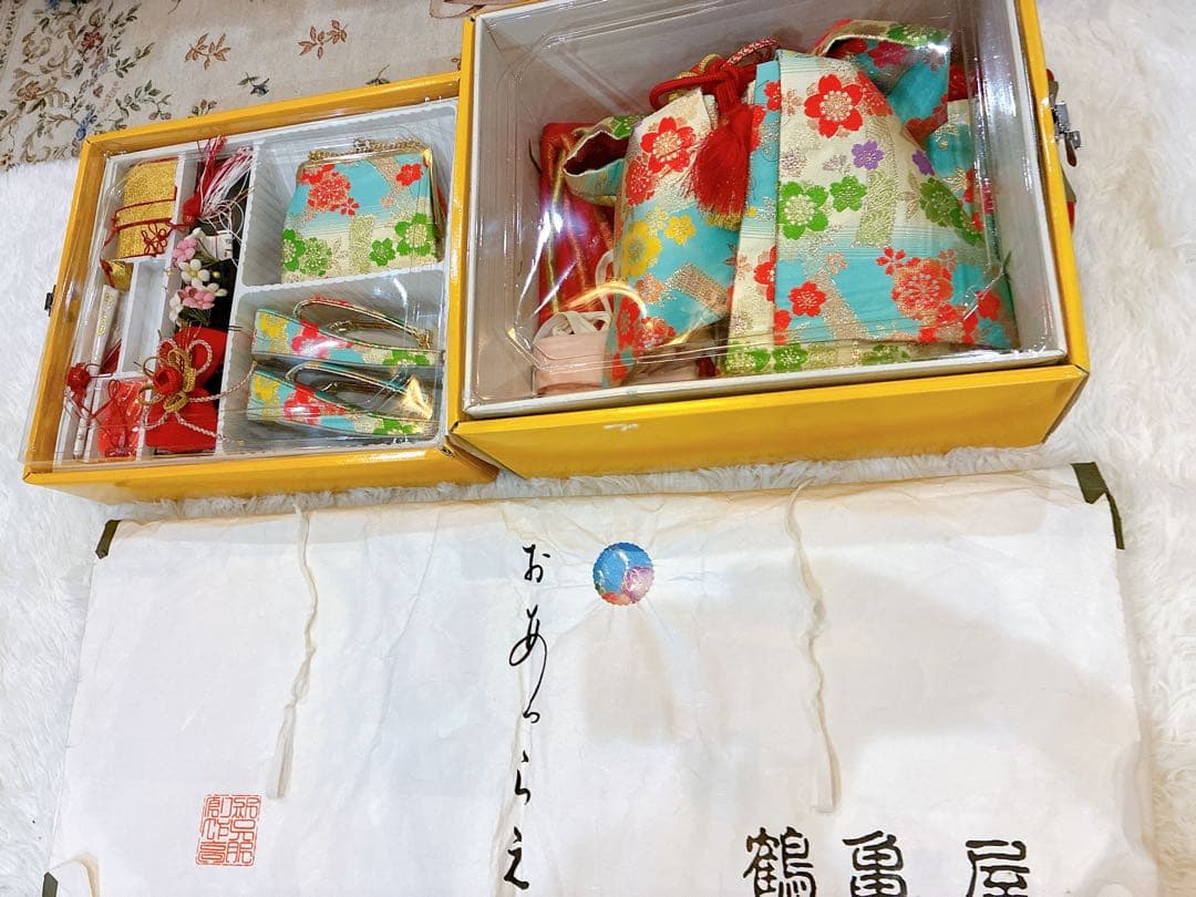 七五三用 (7歳)花柄 着物フルセット(未使用品)