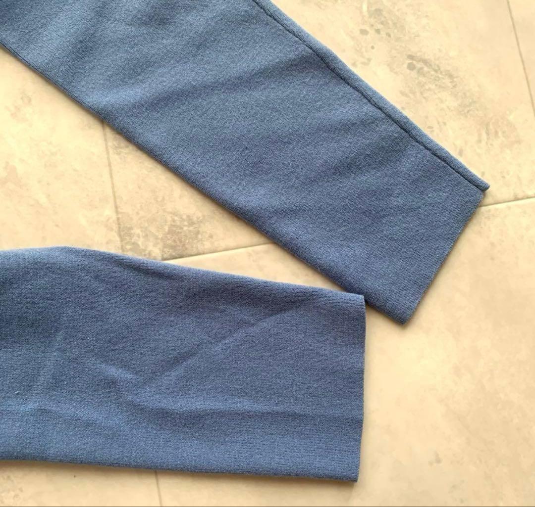 美品　アナイ アイレットスムース ワンピース ニット ブルー 36