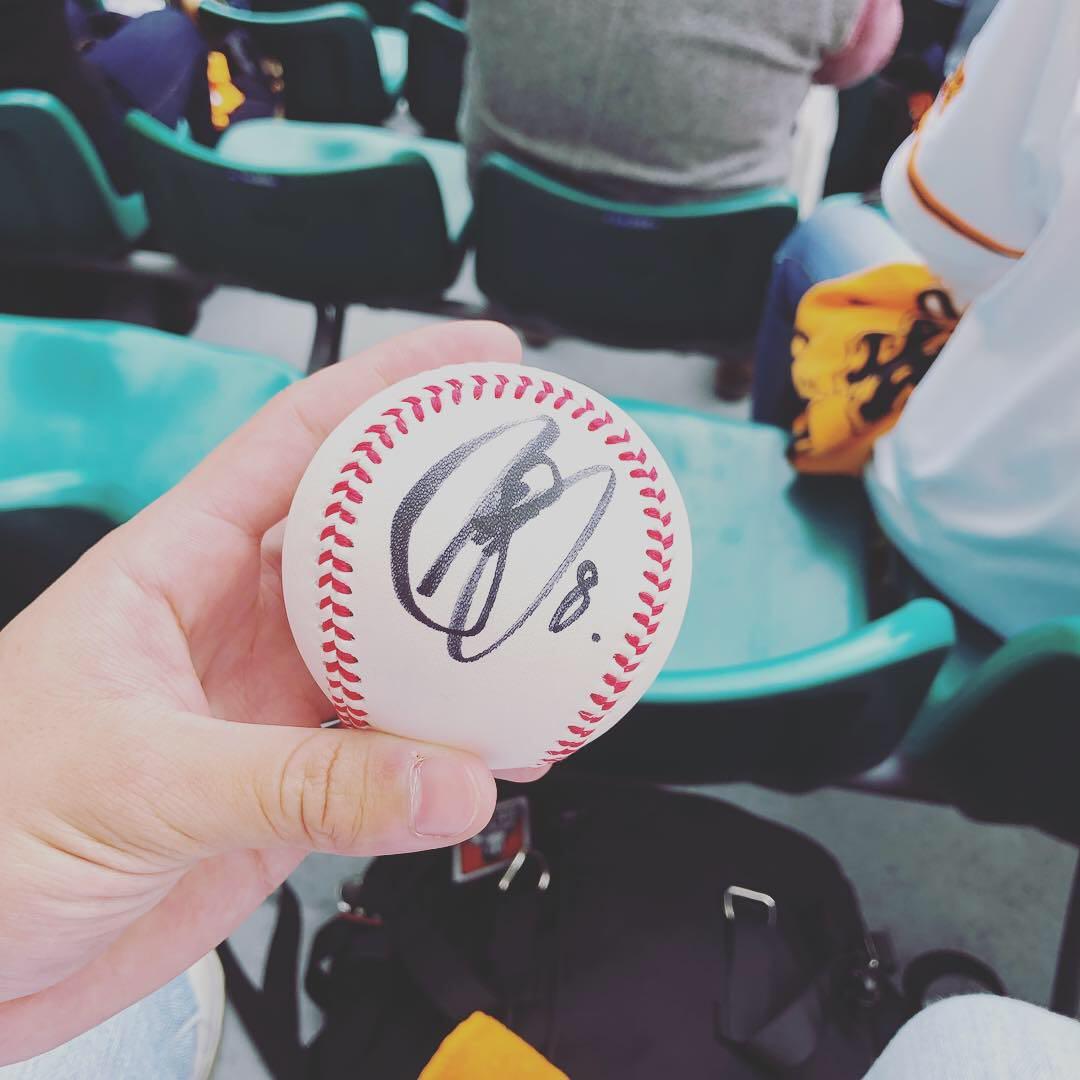 d*!様 ジャイアンツ 丸佳浩選手 直筆サインボール 2019年沖縄キャンプ ケ