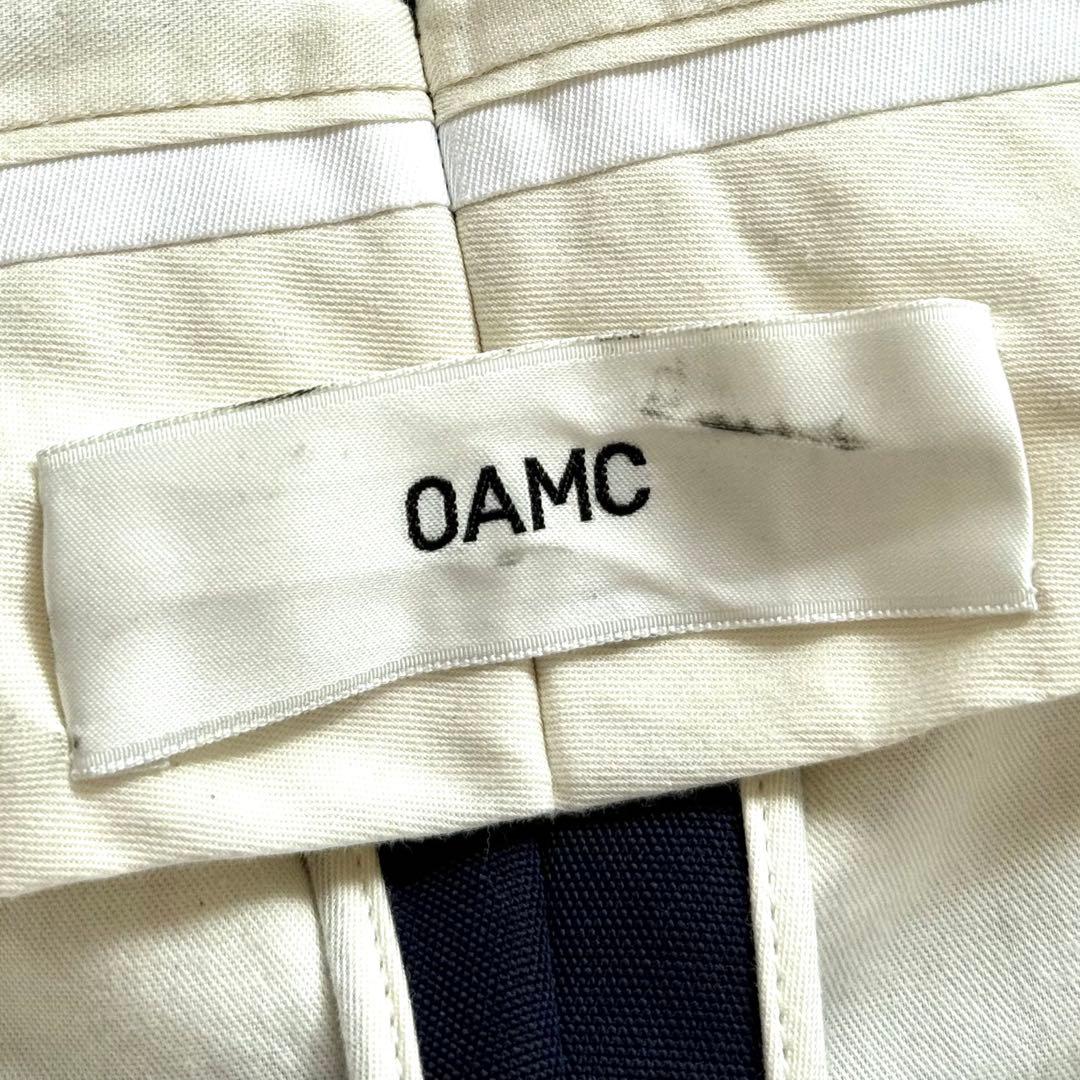 美品 OAMC スラックス ウールモヘヤ トラウザーズ ステッチ ネイビー 44