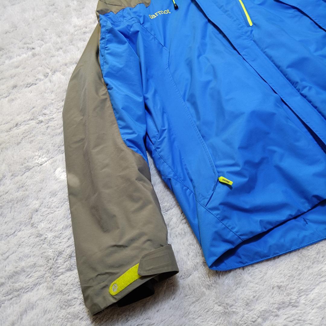 マーモットMarmot　大きいLサイズ スキーウェア上下 青 グレー　ヒートナビ