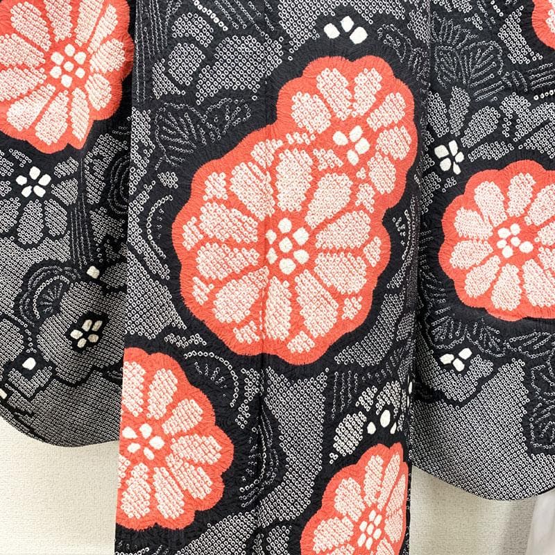 406z50.211y22.小物類☆振袖 総絞り 黒 成人式 結婚式 十三参り