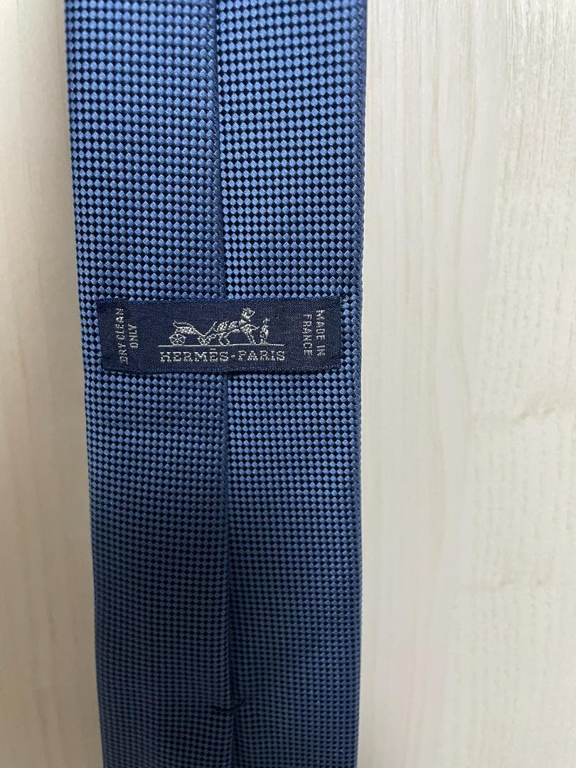 エルメス シルクツイルタイ ネクタイ ブルー 青 新品同様