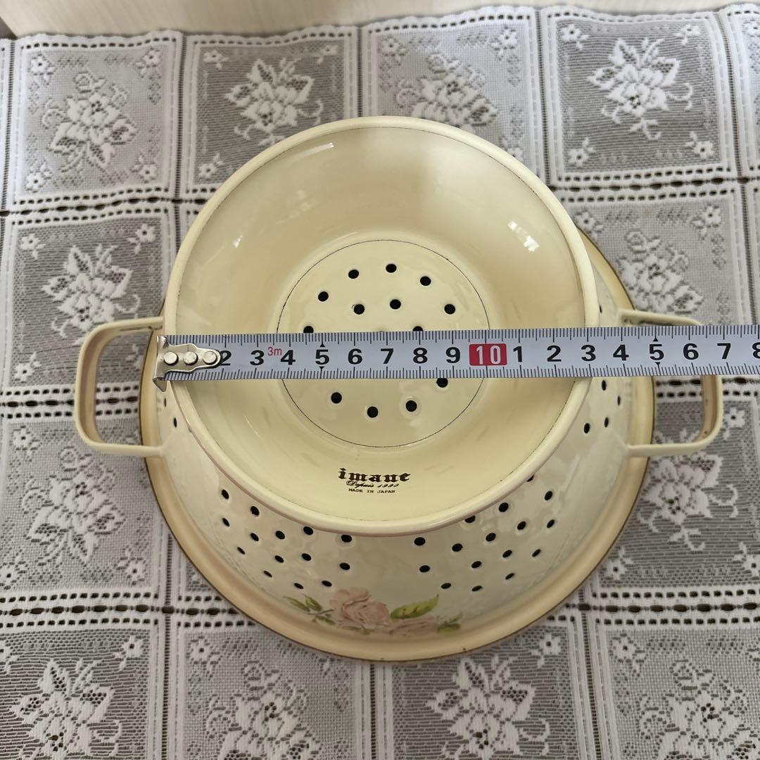 イマン　ダイアナローズ　ホーロー製コランダーＬ