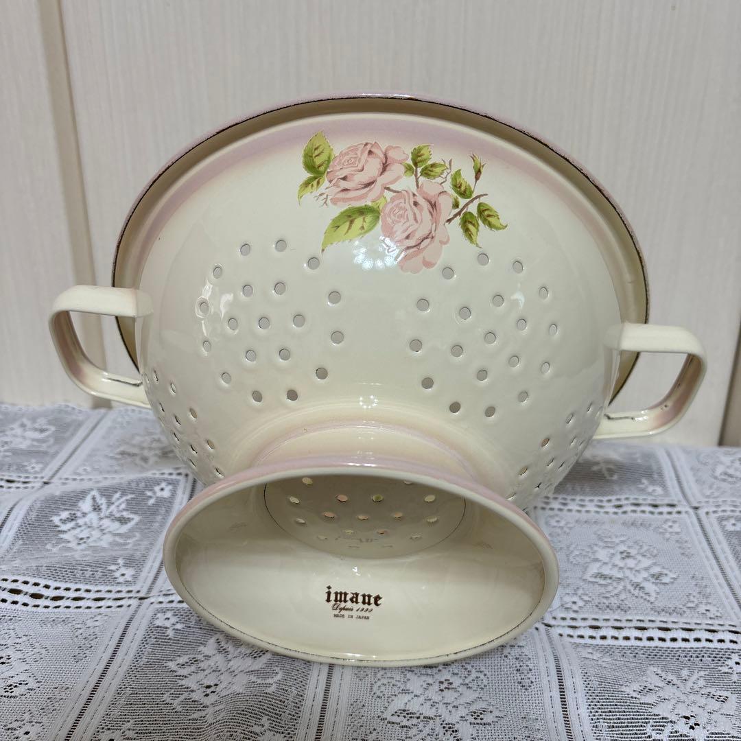 イマン　ダイアナローズ　ホーロー製コランダーＬ