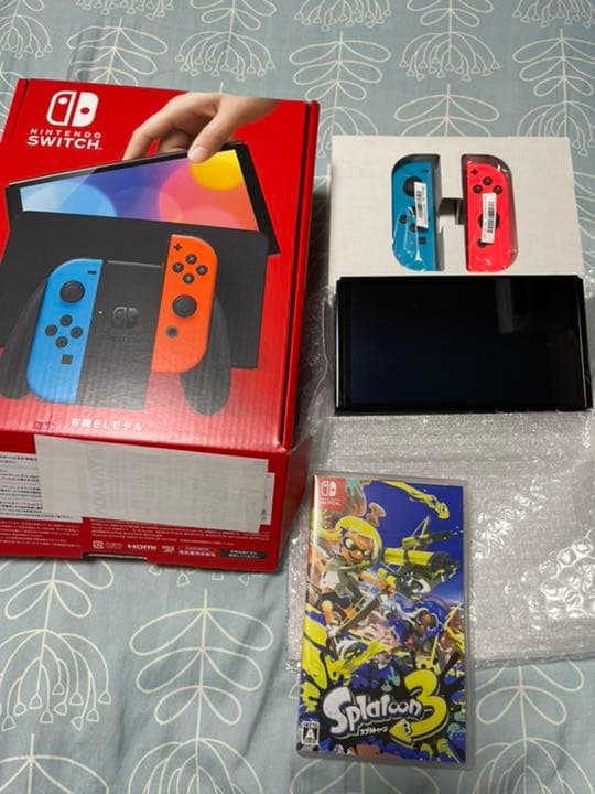 【完美品】Nintendo Switch 有機ELモデル 本体 ネオン スプラ3