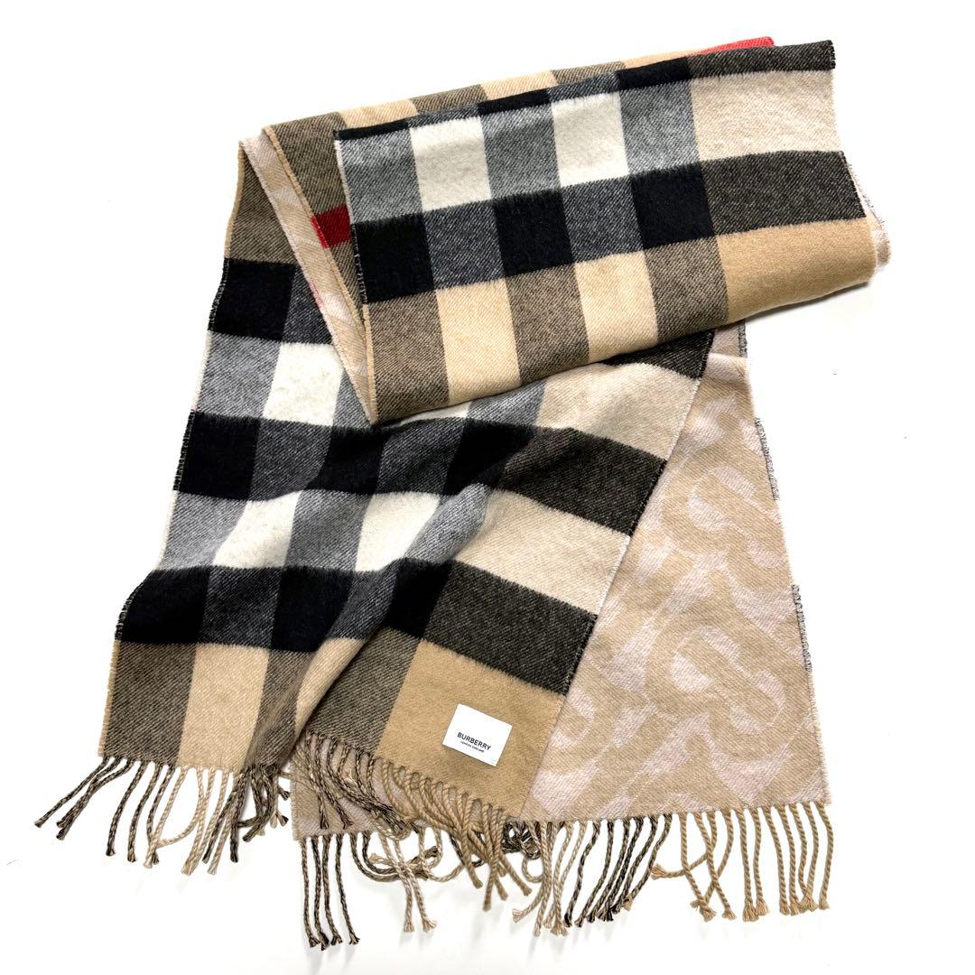 Burberry バーバリー　モノグラム柄　大判マフラー　カシミヤ
