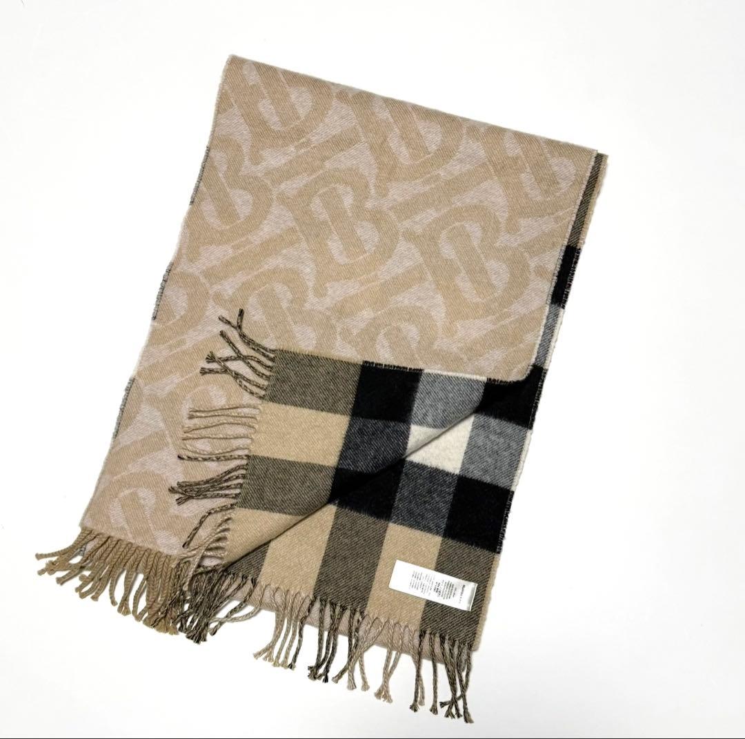 Burberry バーバリー　モノグラム柄　大判マフラー　カシミヤ