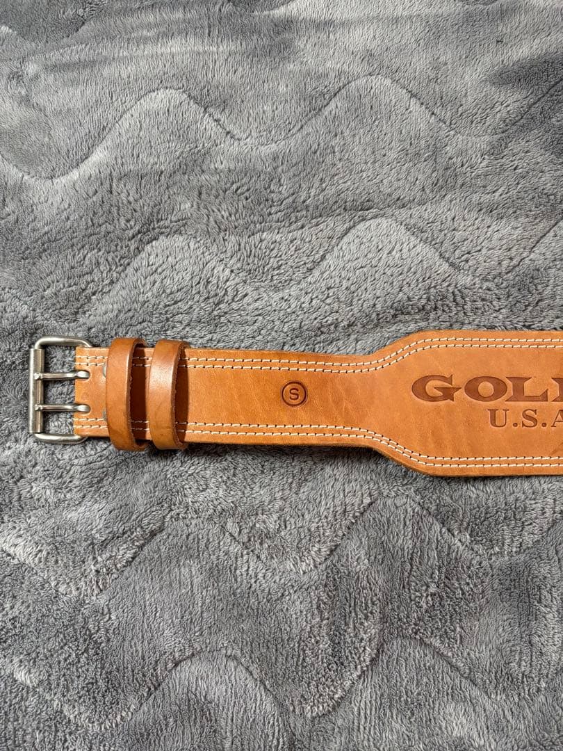 GOLD'S GYM レザー ベルト EX ブラウン Sサイズ